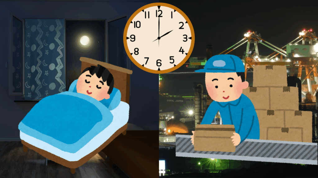 深夜2〜4時に集中力が落ちやすいことを示すイメージ